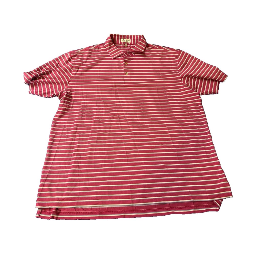 PETER MILLAR Summer Comfort Polo Shirt Men's XL Red White Blue Stripe The Class